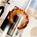 Rings Veile Studios French Vintage Resin Open Bracelet Ring Set Retro Handicraft Accessory