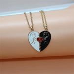 Veile Studios Heart Shaped Multi Part Stickman Couple Necklace Necklaces & Pendants