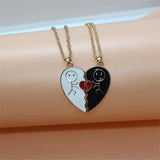 Veile Studios Heart Shaped Multi Part Stickman Couple Necklace Necklaces & Pendants