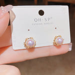 Earrings Veile Studios Small And Exquisite Retro Macbeth Pearl Zircon Made From Copper