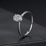 Rings Veile Studios One Carat Moissanite Diamond Ring In Pure Silver Classic Wedding