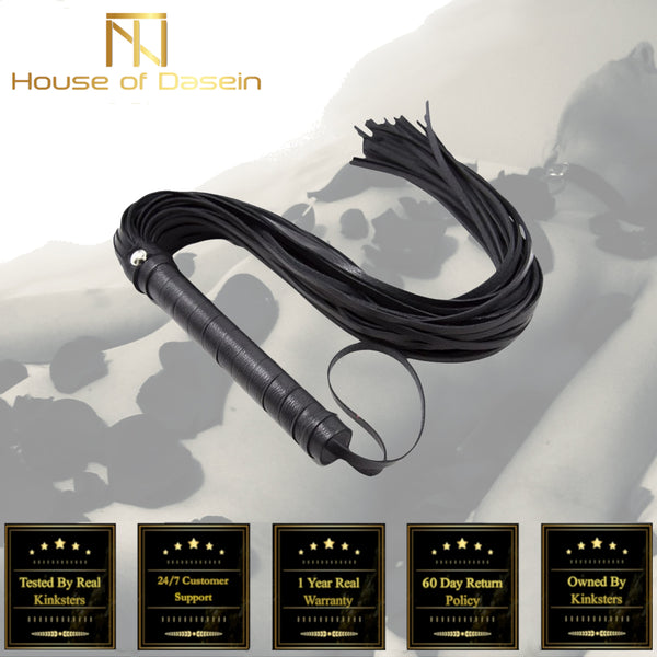 Black Pu Leather  Flogger Sex Whip Spanking Fetish Toys Floggers