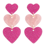 Veile Studios 5Pairs Of Barbie Inspired Dangling Drop Statement Accessories Women Pink Earrings