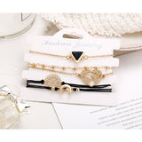 Veile Studios 5Pcs Triangular Love Map Bracelet And Footchain Jewelry Bracelets