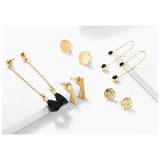 Veile Studios 5Pcs Fashionable And Simple Ear Nailswafer Tape Lines Earrings