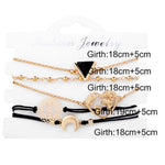 Veile Studios 5Pcs Triangular Love Map Bracelet And Footchain Jewelry Bracelets