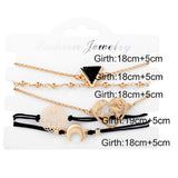 Veile Studios 5Pcs Triangular Love Map Bracelet And Footchain Jewelry Bracelets