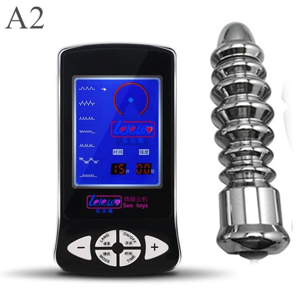 Metal Butt Plug Electro Play Stainless Steel Anal Beads  Kink Fetish Vibrating Butt Plugs