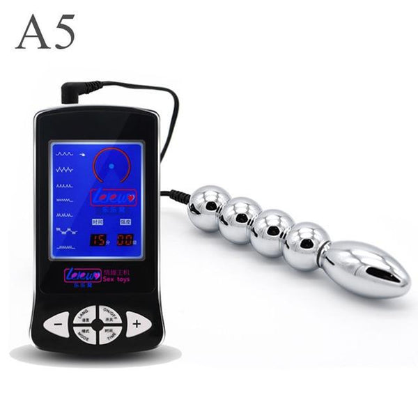 Metal Butt Plug Electro Play Stainless Steel Anal Beads  Kink Fetish Vibrating Butt Plugs