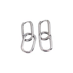 Veile Studios S925 Sterling Silver Geometric Square Paperclip Convertible Link Hoop Earrings