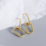 Veile Studios S925 Sterling Silver Geometric Square Paperclip Convertible Link Hoop Earrings