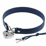 Bdsm Heart Pendant Locking Collar With Key Choker Necklace Slave Restraints