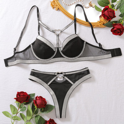 Strap Small Chest Gathering Bra Set Two Piece Lingerie Bras & Bra Sets