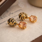 Earrings Veile Studios Drip Oil Palace Style Zircon Stone Pendant Screw For Elegant Occasions