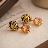 Earrings Veile Studios Drip Oil Palace Style Zircon Stone Pendant Screw For Elegant Occasions