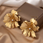Earrings Veile Studios European And American Light Luxury High End French Retro Petal Metal Flower