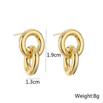 Veile Studios Glossy Geometric Retro High End Copper Cool Style Accessories Earrings