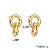 Veile Studios Glossy Geometric Retro High End Copper Cool Style Accessories Earrings