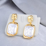 Earrings Veile Studios Elegant Square Pleated Light Luxury Niche Personality Retro Design