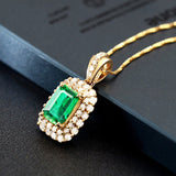 Necklaces & Pendants Veile Studios European And American Square Pendant Necklace For Women With Crystal Zirconium