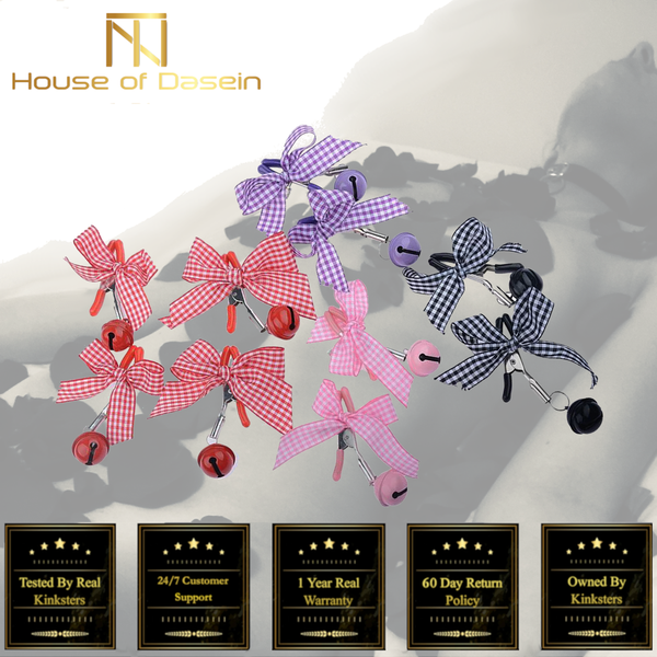 Cute Bow Bell Nipple Clamps  Littles Kink Fetish Nipple & Clitoral Toys