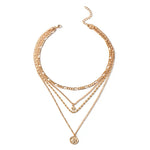 Veile Studios Chunky Gold Necklace Charm For Women Layered Silver Coin Jewelry Necklaces & Pendants