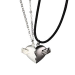 Veile Studios Creative Magnet Love Necklace 2Pcs Heartbroken Shape Men And Women Necklaces & Pendants
