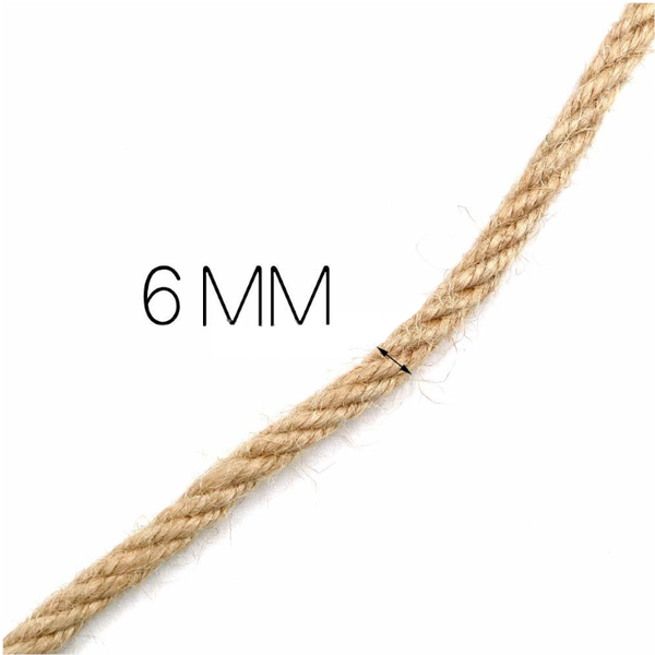 6Mm 1M 50M Natural Jute Cords Heavy Duty Twine Hemp Twisted Macrame String Rope & Suspension