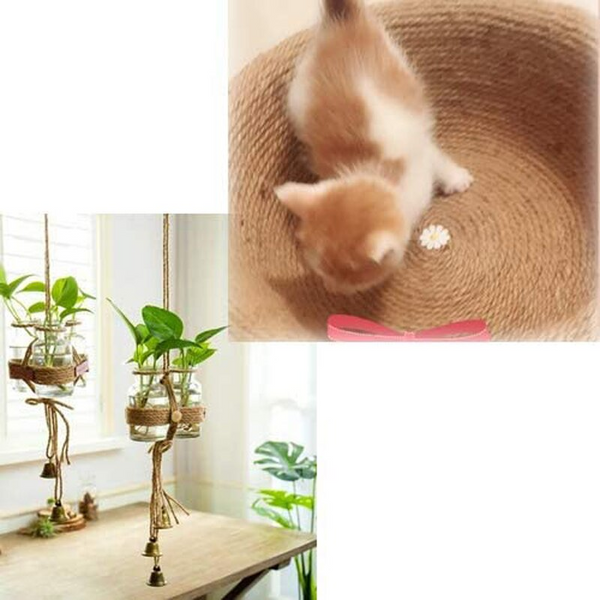 6Mm 1M 50M Natural Jute Cords Heavy Duty Twine Hemp Twisted Macrame String Rope & Suspension