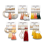 Earrings Veile Studios 6 Pairs Tassel Dangle Female Bohemian Ethnic Style 2