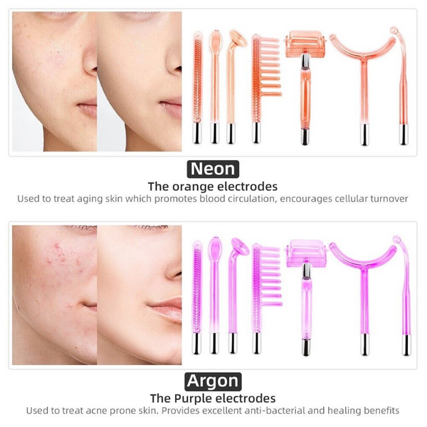 7 In 1 Electrode High Frequency Facial Machine Electric Acne Spot Remover Device Electro & Medical Play