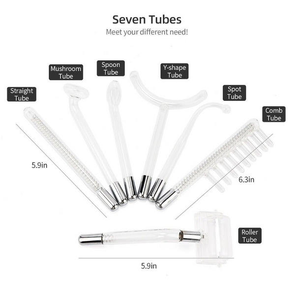 7 In 1 Electrode High Frequency Facial Machine Electric Acne Spot Remover Device Electro & Medical Play