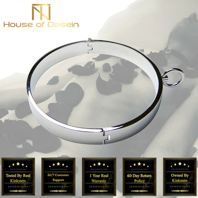 Stainless Steel Metal Collar Slave Play  Neck Restraints Fetish Collars & Leashes