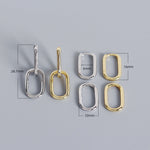 Veile Studios S925 Sterling Silver Geometric Square Paperclip Convertible Link Hoop Earrings