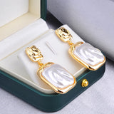 Earrings Veile Studios Elegant Square Pleated Light Luxury Niche Personality Retro Design