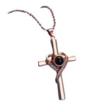 Veile Studios Languages I Love You Projection Necklace Pendant Cross Memorial Jewelry For Women Necklaces & Pendants