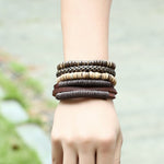 Bracelets Veile Studios European And American Minimalist Retro Set Bracelet Diy Woven Cowhide
