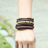 Bracelets Veile Studios European And American Minimalist Retro Set Bracelet Diy Woven Cowhide