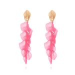 Veile Studios Seaside Bloom Acrylic Petal Tassel Long Style Drop For Women Jewelry Earrings