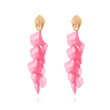 Veile Studios Seaside Bloom Acrylic Petal Tassel Long Style Drop For Women Jewelry Earrings