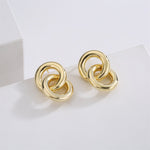 Veile Studios Glossy Geometric Retro High End Copper Cool Style Accessories Earrings