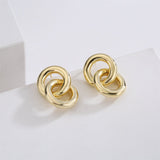 Veile Studios Glossy Geometric Retro High End Copper Cool Style Accessories Earrings