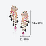 Veile Studios Leopard Heavy Industry Gold Plated With Zircon For Women Earrings