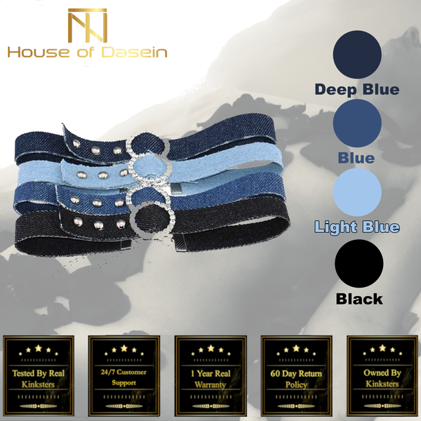 Denim Collar  Choker Necklace Punk  Restraints Kink Fetish Collars & Leashes