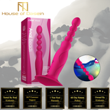 Pink Vibrator Suction Cup Vibrating Anal Beads Butt Plug
