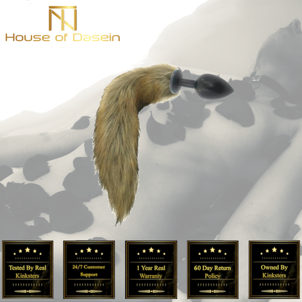 Brown Fox Tail Stainless Steel Anal Butt Plug Pet Play  Butt Plug Tails