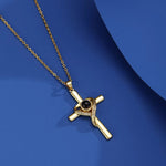 Veile Studios Languages I Love You Projection Necklace Pendant Cross Memorial Jewelry For Women Necklaces & Pendants
