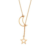 Necklaces & Pendants Veile Studios Star Moon Pendant Minimalist Necklace For Women With Adjustable Length
