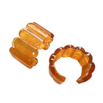 Rings Veile Studios French Vintage Resin Open Bracelet Ring Set Retro Handicraft Accessory