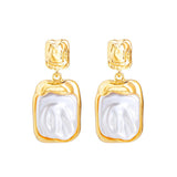 Earrings Veile Studios Elegant Square Pleated Light Luxury Niche Personality Retro Design